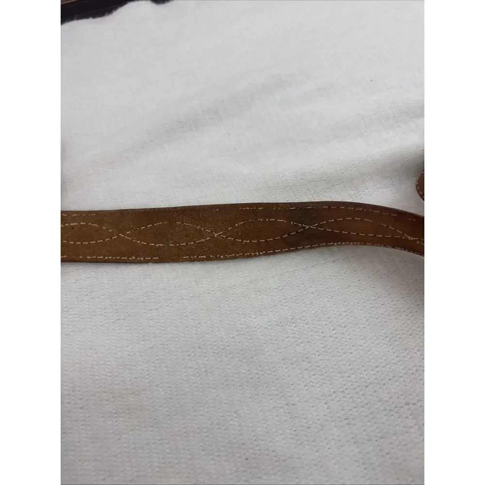Vintage Justin 611N Leather Ranger Belt Gunslinger Figure 8 Stitch Roughout 38